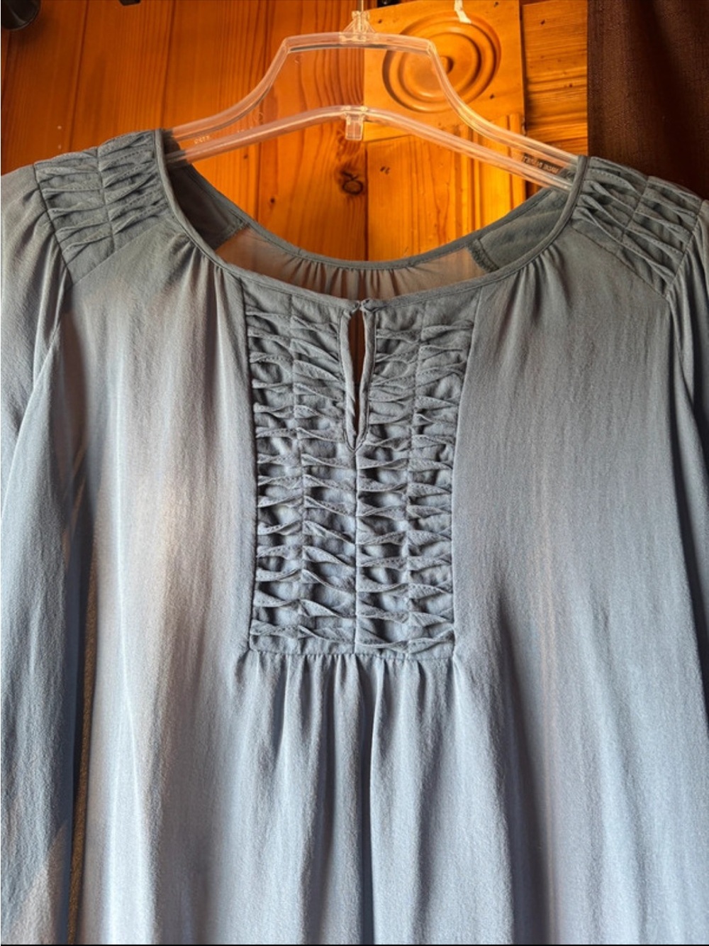 Dusty Blue Chiffon Top